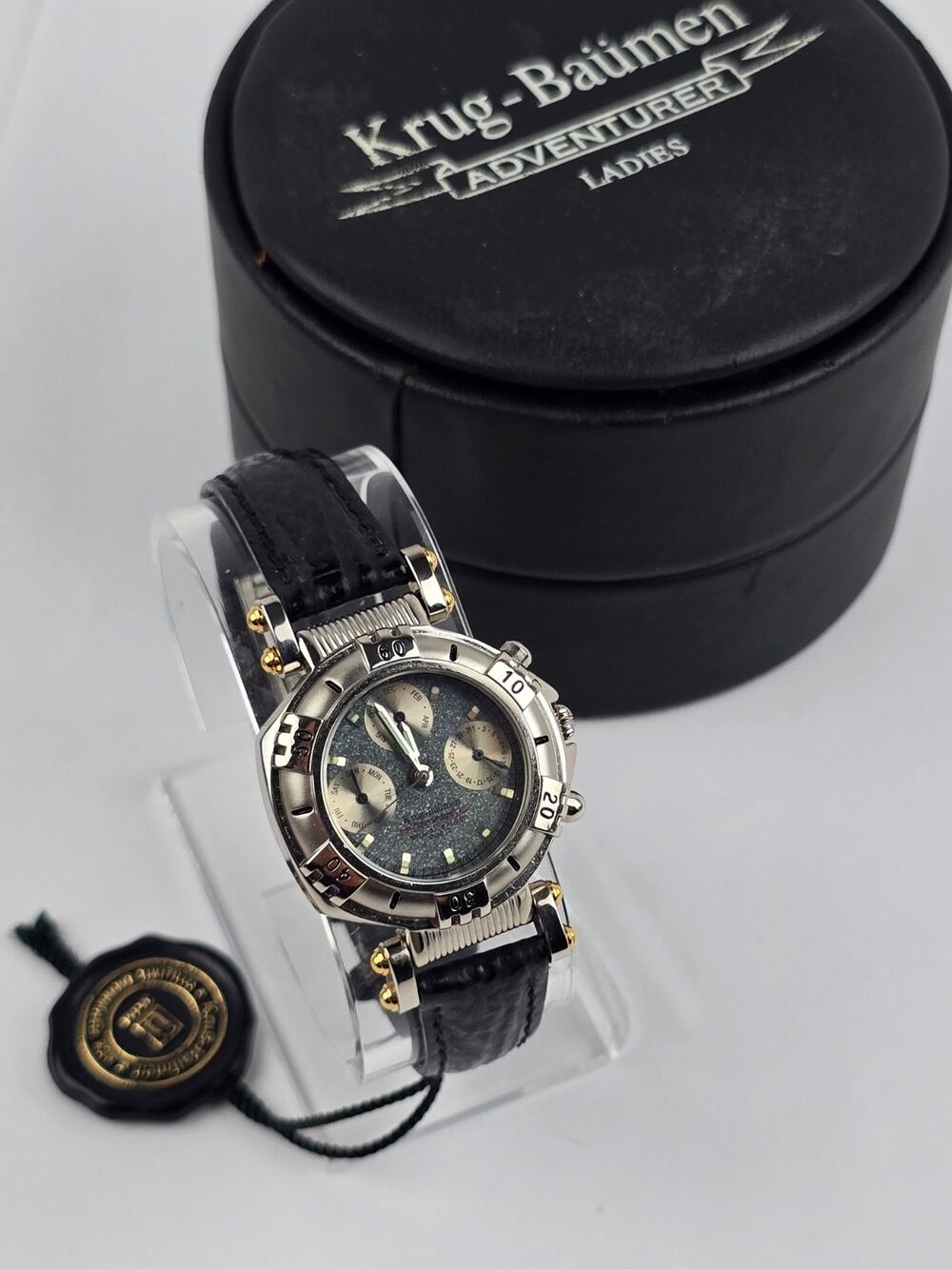 Krug-Baumen Adventurer Women's Quartz Watch Stone Dial Adjustable Leather Runs
